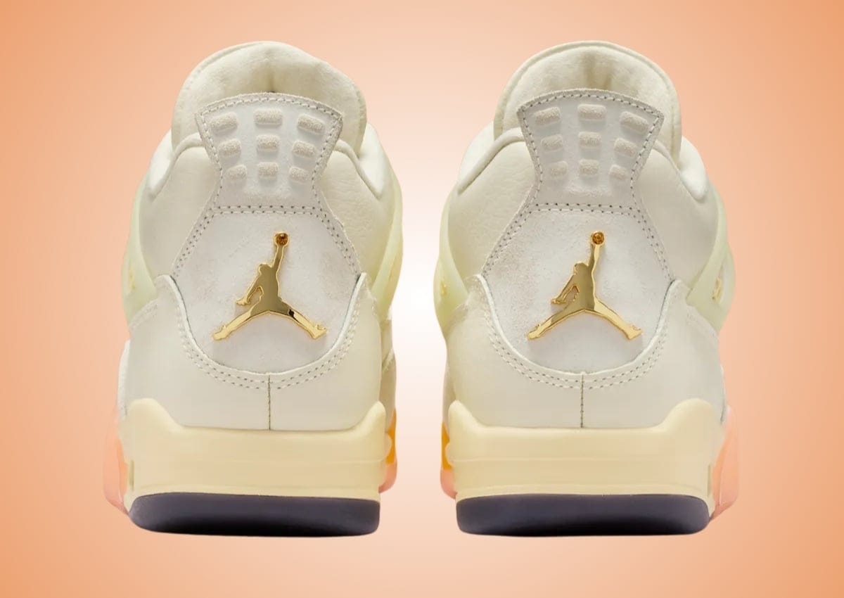 Air Jordan 4 Birds of Paradise semi-translucent Bright Mango and Sundial outsole