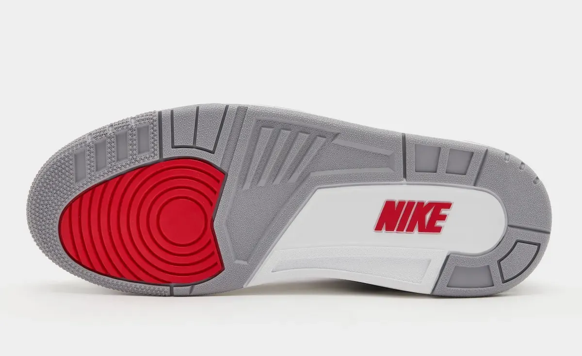 Air Jordan 3 True Blue 2026 heel with visible Air unit and Nike Air branding