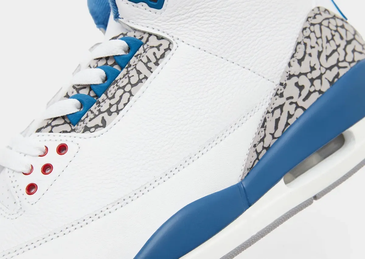 Air Jordan 3 True Blue 2026 top-down view of the upper and collar