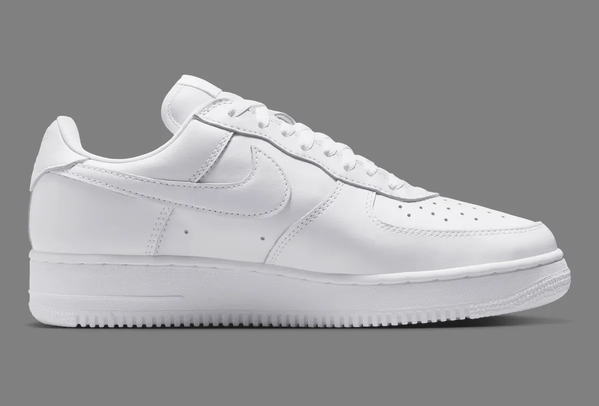 Nike Air Force 1 Low '01 Triple White medial side showing slimmer profile