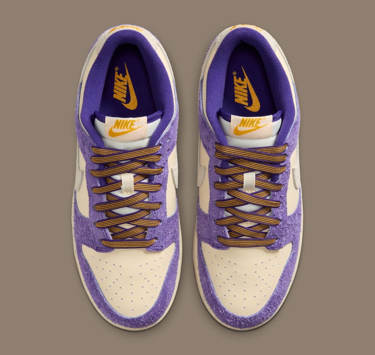Nike Dunk Low Game Day gold basketball charm and Nike Swoosh charm