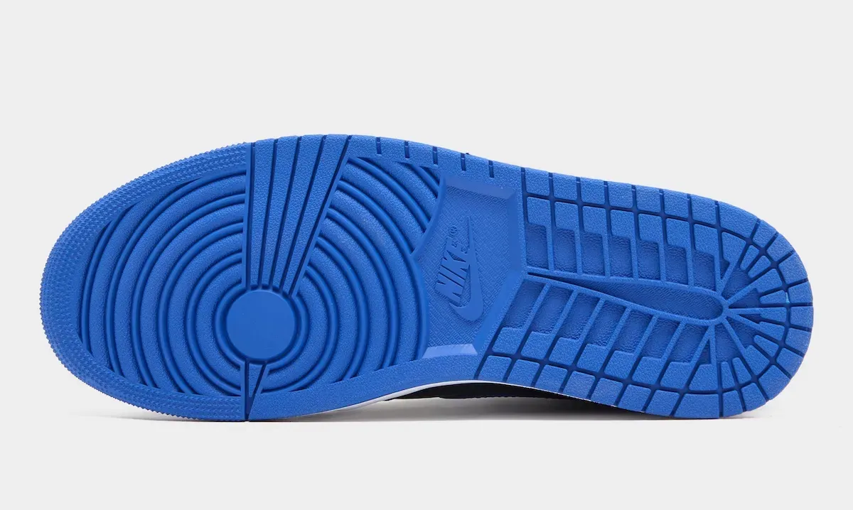 Varsity Royal rubber outsole of the Air Jordan 1 Retro High OG Royal 2026 with Nike branding