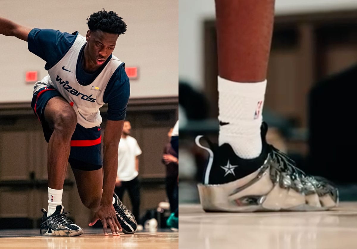 AJ Dybantsa wearing an unreleased Nike GT basketball model at Summer League