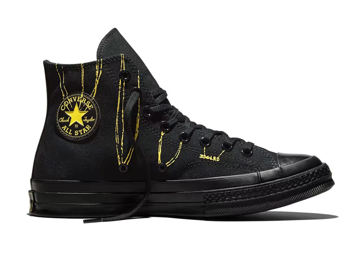 EDGLRD x Converse Chuck 70 High black, alternate view of the surreal bunny print