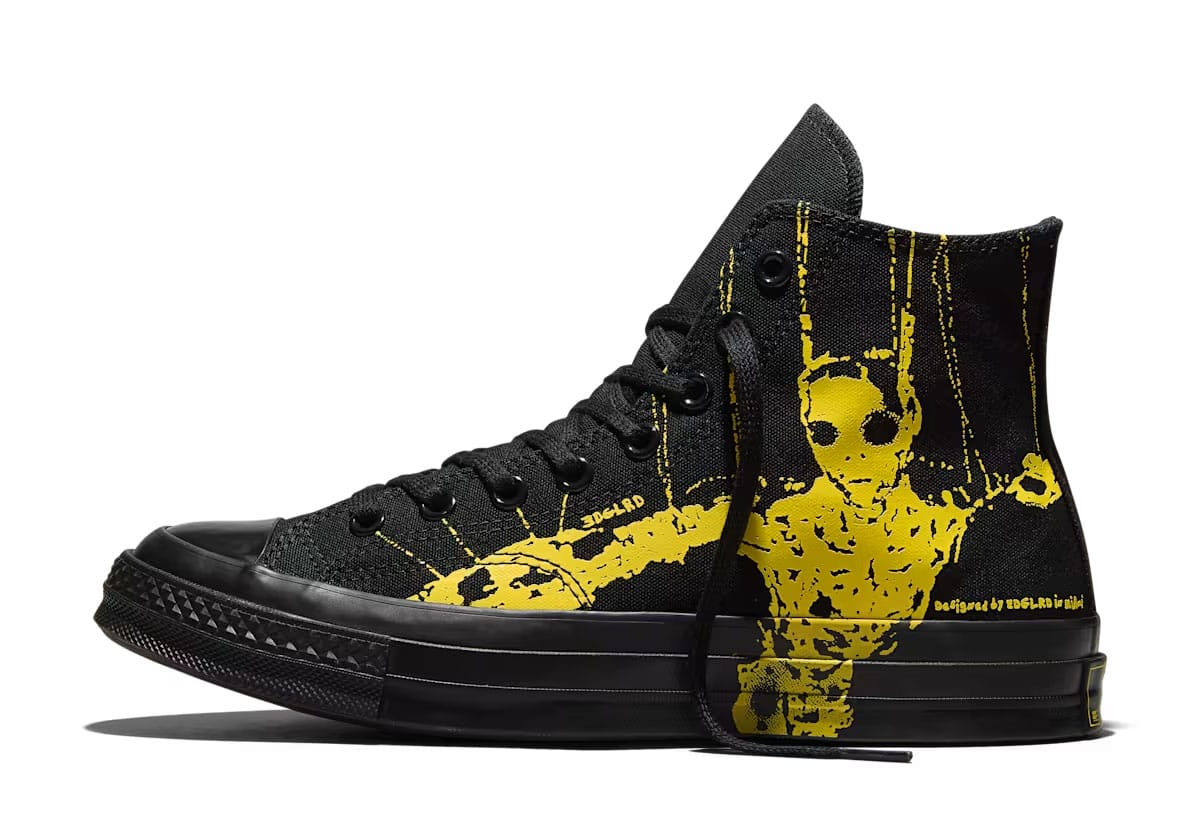 EDGLRD x Converse Chuck 70 High black, detail of the humanoid bunny graphic
