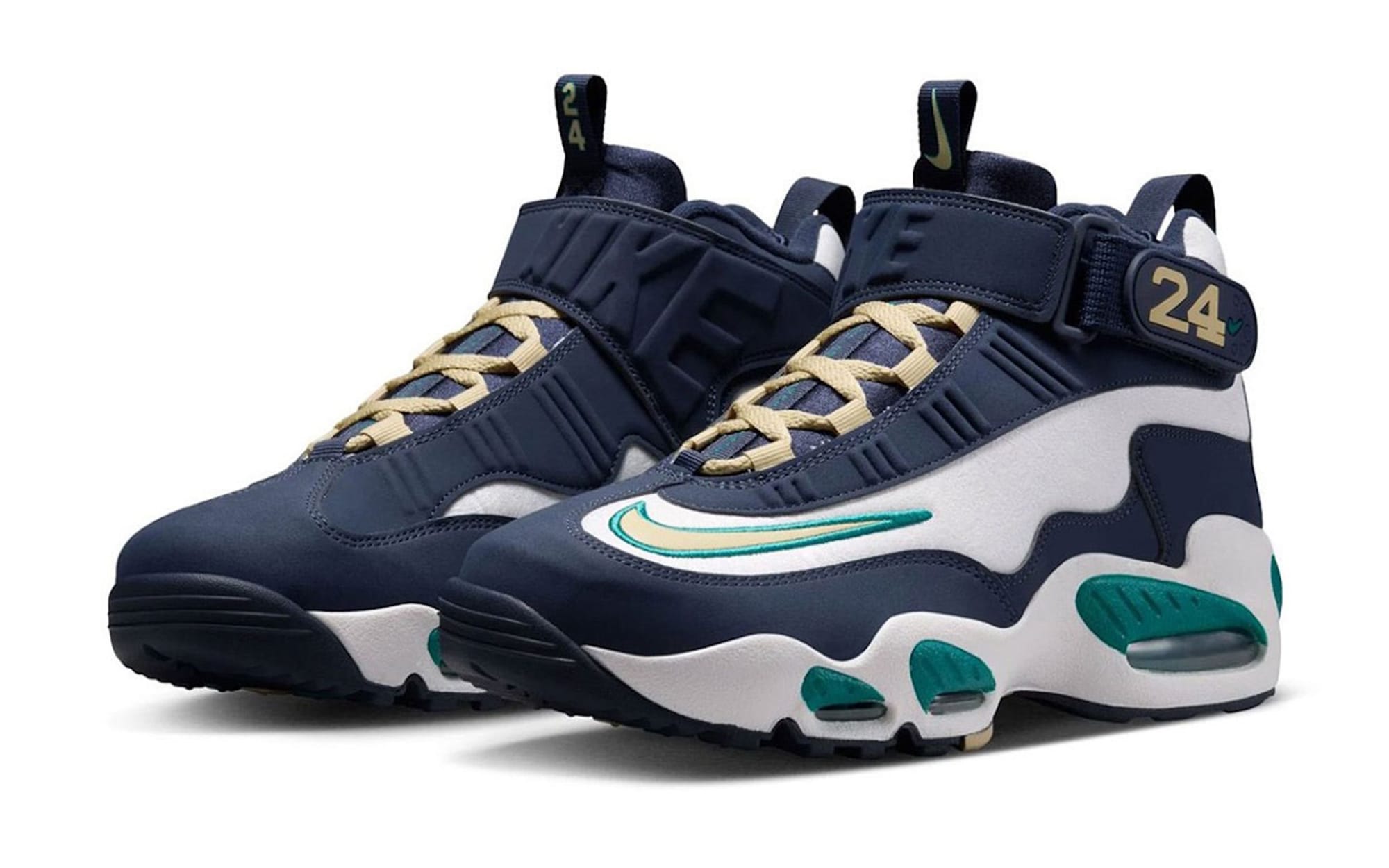 Nike Air Griffey Max 1 HBCU Swingman Classic lateral view in Midnight Navy and Team Gold