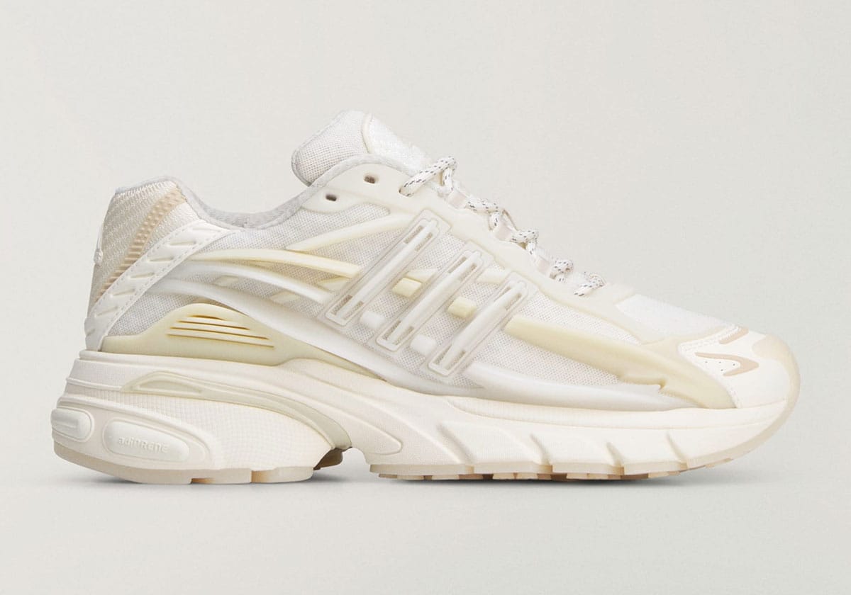 Pharrell adidas Jellyfish Triple White KH6730 heel and stacked TPU