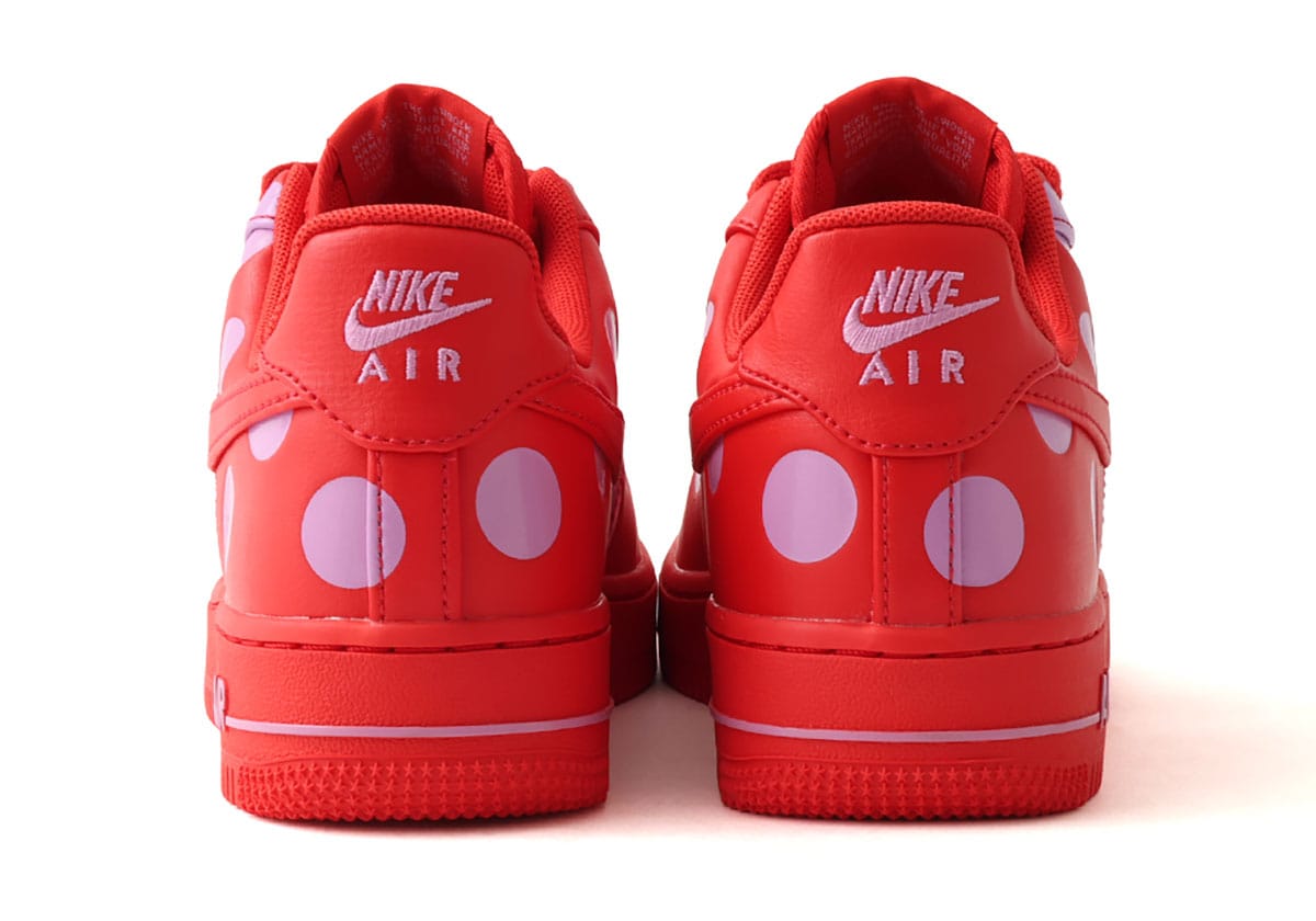 Nike Air Force 1 Low Polka Dot University Red Light Magenta medial view