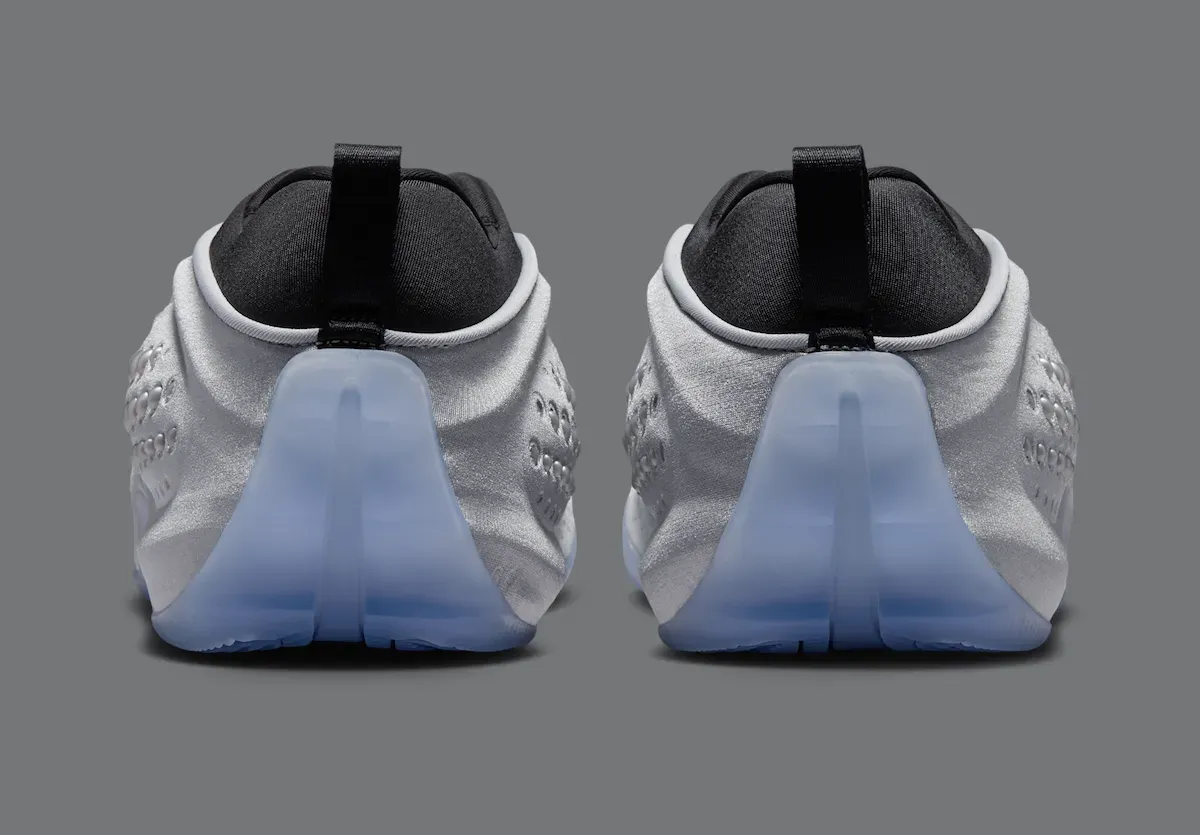 Nike First Sight Shadow Metallic Silver heel detail with black pull tabs