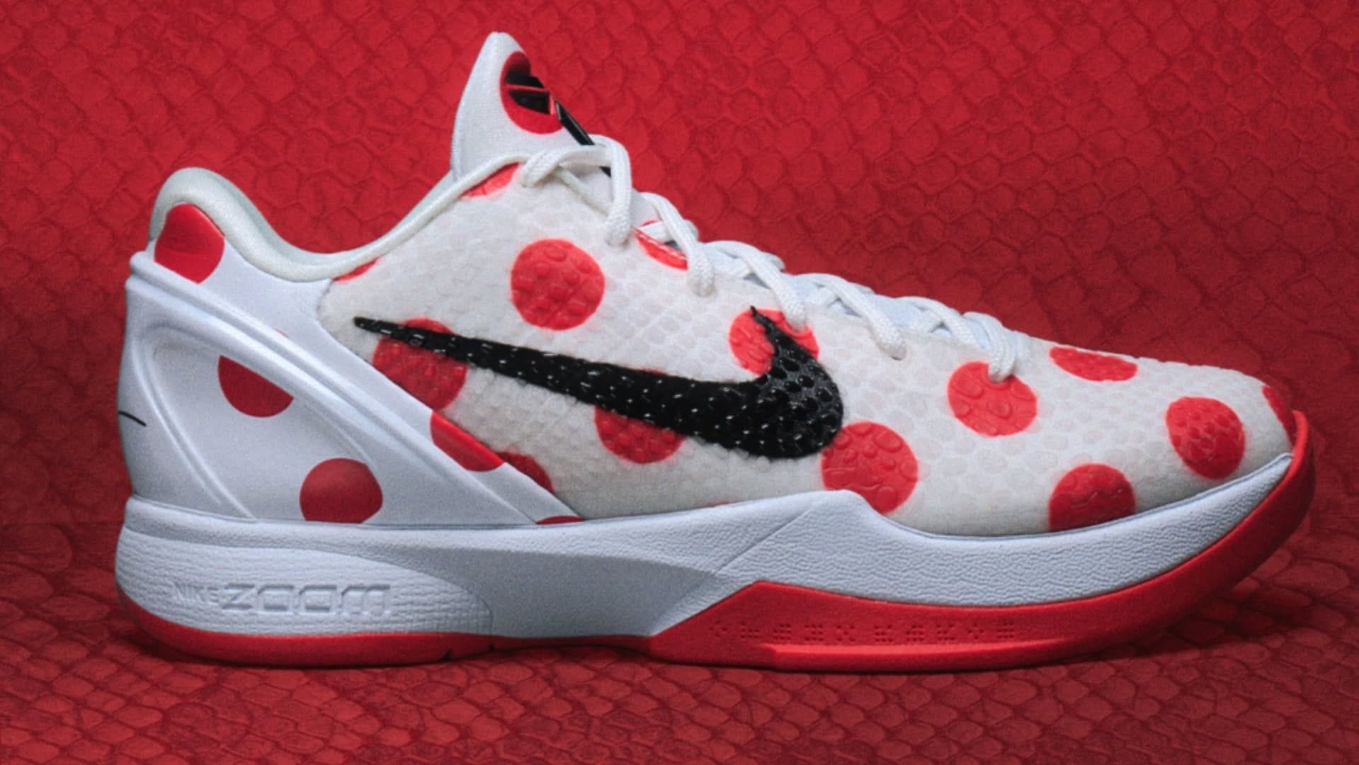 Nike Kobe 6 Protro Polka Dot in white with red dots