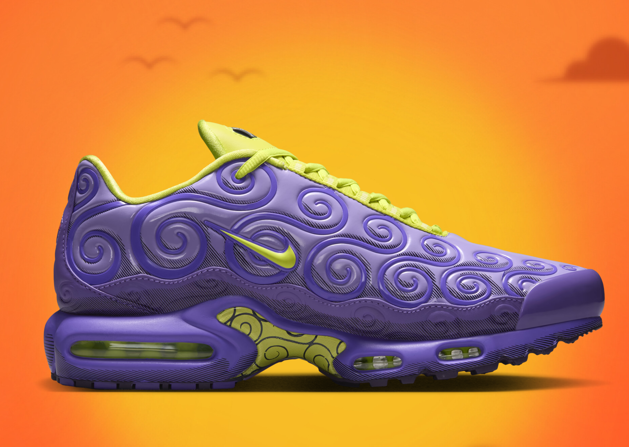 One Piece x Nike Air Max Plus Gomu Gomu no Mi in Space Purple, lateral view
