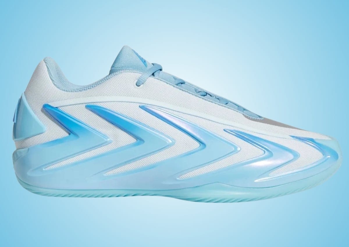 adidas Anthony Edwards 3 Cold Blooded pair showing the Hyperboost midsole and midfoot plate