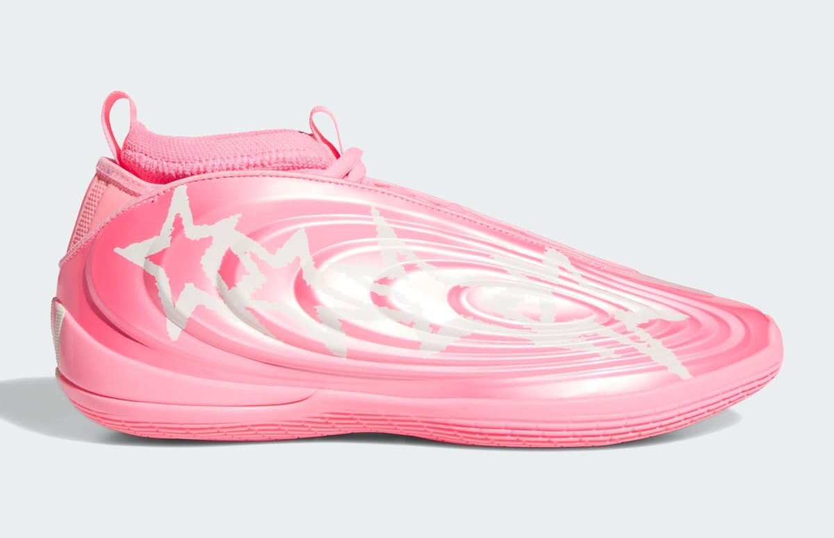 Rayasianboy x adidas Harden Vol. 10 RUEI Beam Pink LB5656 lateral side with RUEI branding