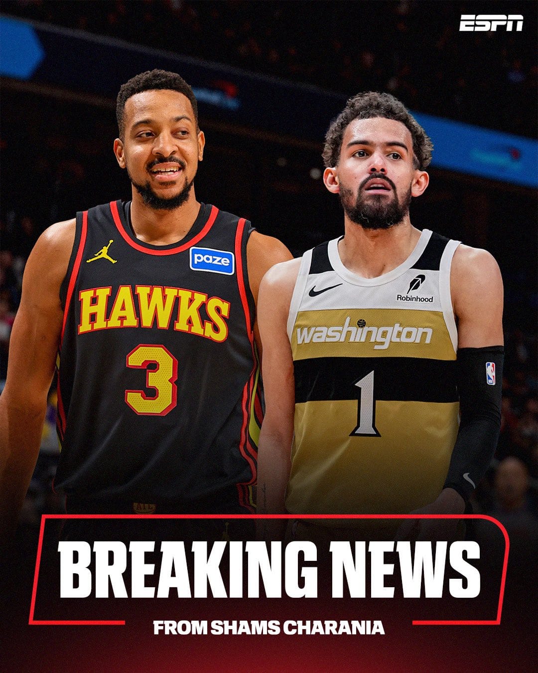 According to ESPN: Trae Young Traded to Washington Wizards