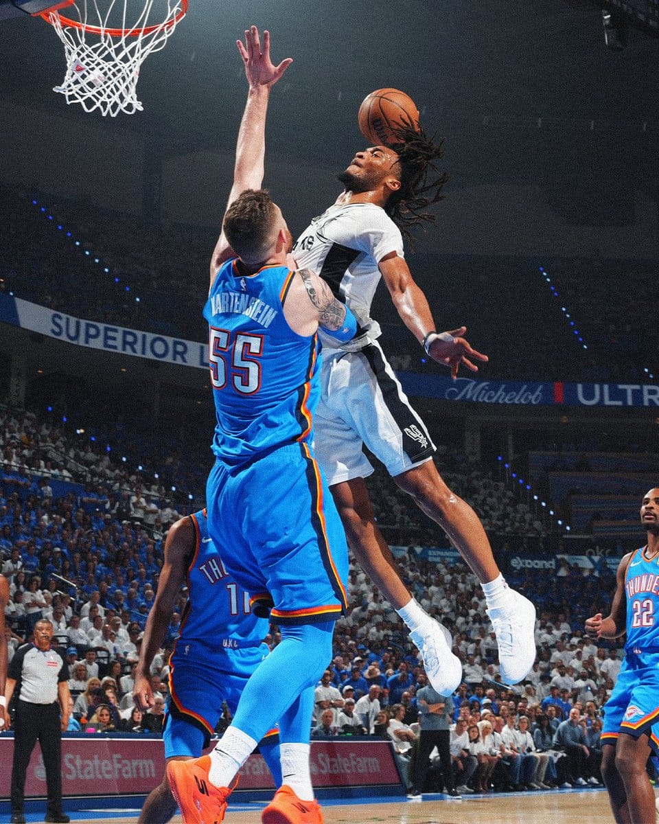 Stephon Castle Dunks on Isaiah Hartenstein in Spurs-Thunder Game 2