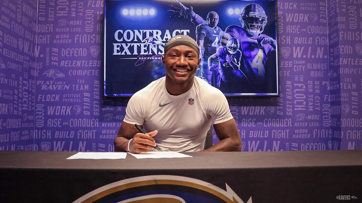 Ravens Sign Zay Flowers to Four-Year, $140 Million Extension With $108 Million Guaranteed