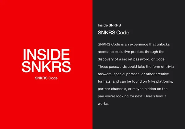 Nike Introduces SNKRS Code
