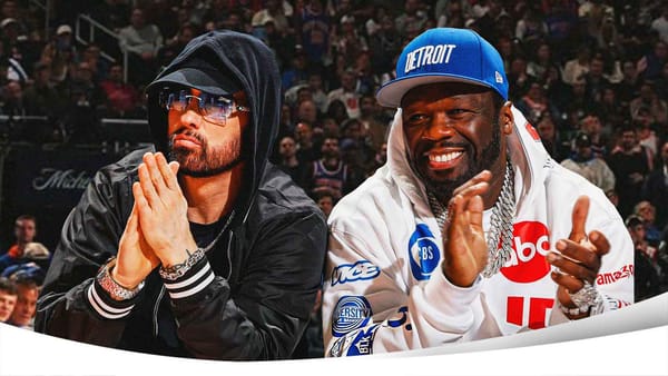 50 Cent and Eminem Reunite Courtside at Pistons-Cavaliers Game 5 on May 13