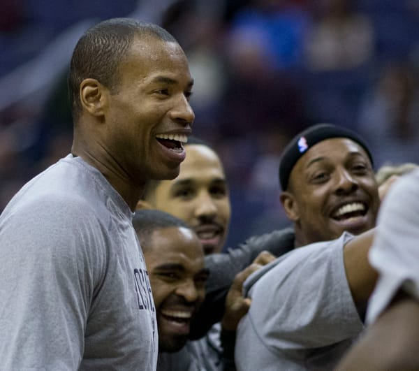 Jason Collins playing for the Brooklyn Nets in 2014