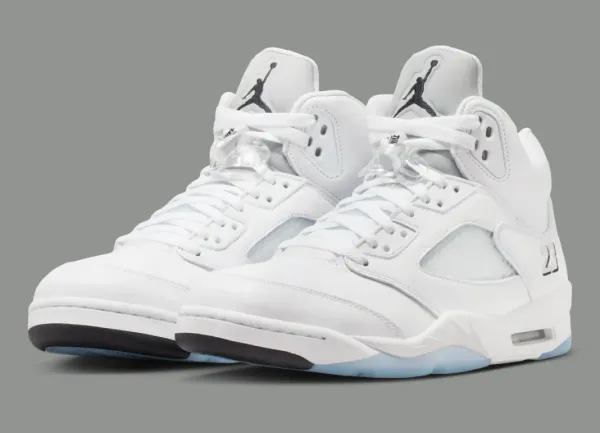 The Air Jordan 5 'White Metallic' Returns April 25 — This Time With Nike Air on the Heel