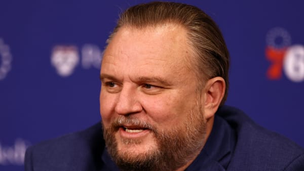 Daryl Morey on the Philadelphia 76ers sideline