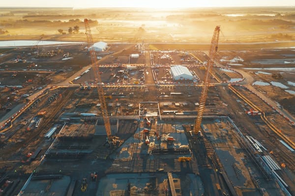 Meta's Hyperion data center under construction in northeastern Louisiana — a $27 billion site within Big Tech's $700B 2026 AI infrastructure buildout.