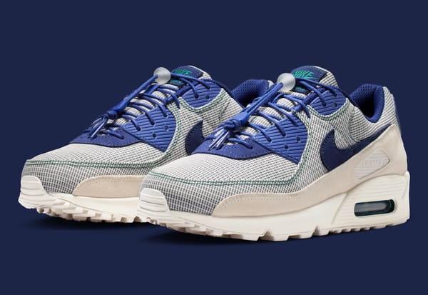 Nike Air Max 90 Coconut Milk and Deep Royal Blue, IR1950-100, releasing April 28, 2026