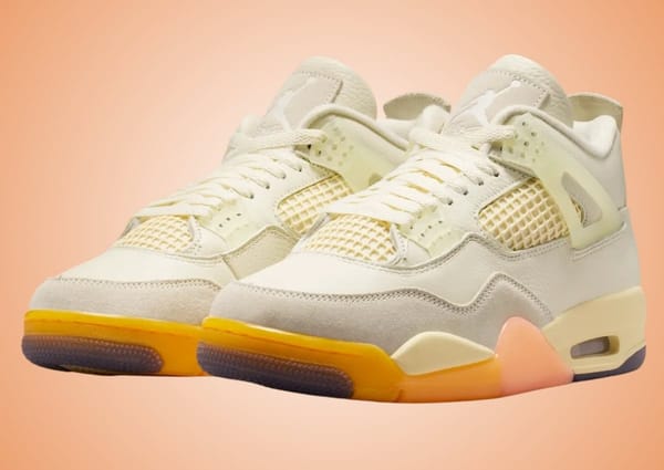 Air Jordan 4 Birds of Paradise in Coconut Milk, Metallic Gold, Bright Mango, and Sundial