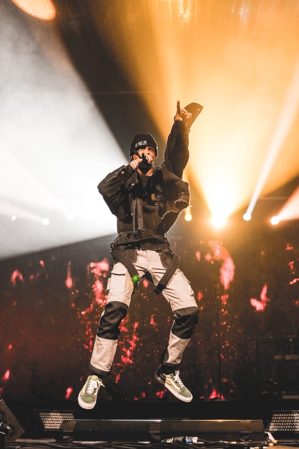 Travis Scott performing on stage