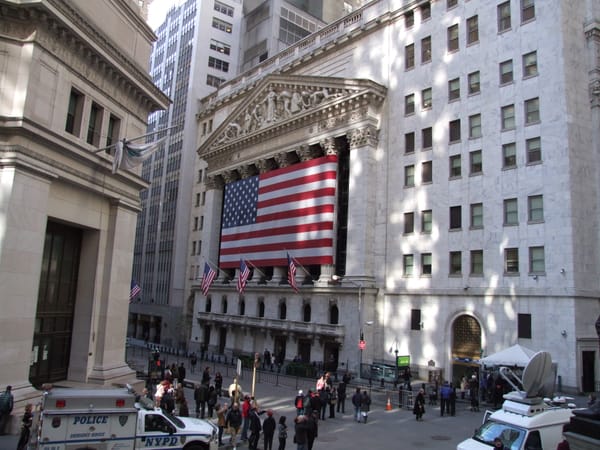 The New York Stock Exchange building on Wall Street