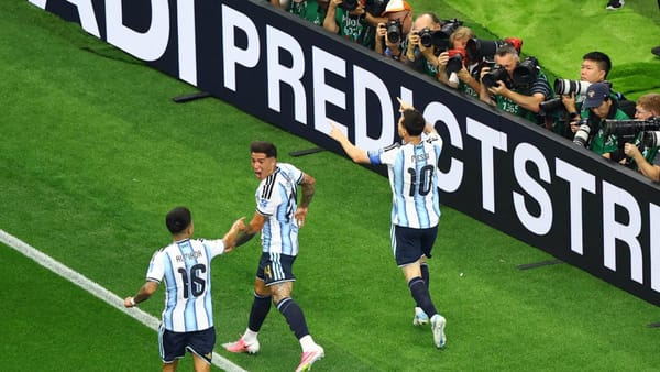 Lionel Messi playing for Argentina at the 2026 World Cup