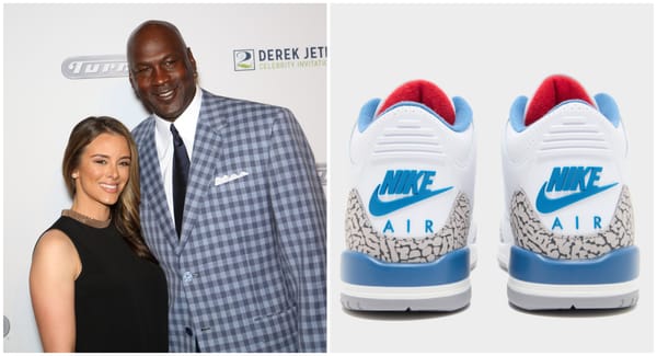 Air Jordan 3 True Blue 2026 in white leather with True Blue accents and gray cement elephant print