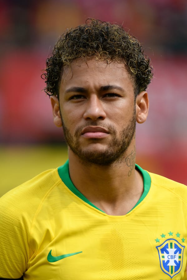 Neymar playing for Brazil