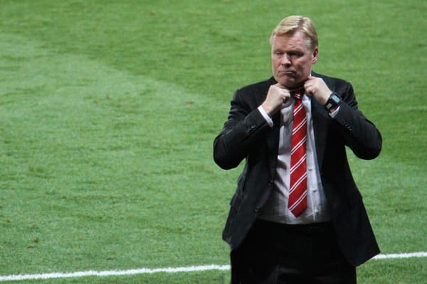 Ronald Koeman, who stepped down as Netherlands head coach after the 2026 World Cup, on the touchline.