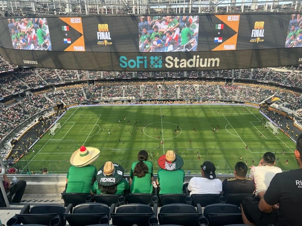 Soccer match at SoFi Stadium, venue for the 2026 World Cup Round of 32 opener