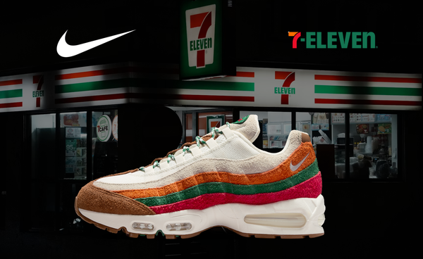 The Nike Air Max 95 in orange, green, and red at the center of 7-Eleven's trademark lawsuit against Nike