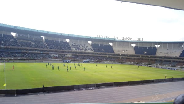 Interior of Kasarani Stadium in Nairobi, Kenya, a 2027 AFCON host venue