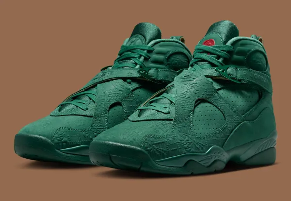 Air Jordan 8 "Bin23" in Legion Pine nubuck, lateral view