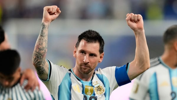 Lionel Messi celebrates his goal for Argentina against Cape Verde at the 2026 World Cup