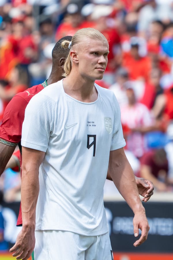 Erling Haaland in the Norway No. 9 kit at the 2026 World Cup.