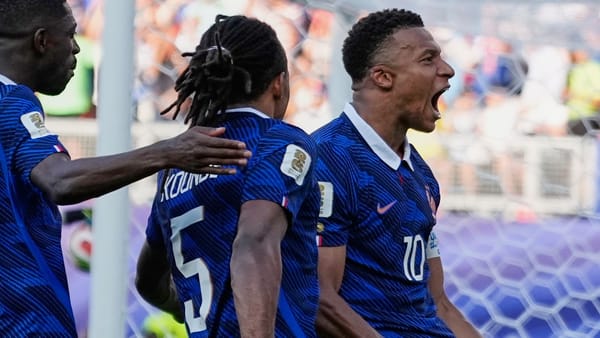 Kylian Mbappé at the 2026 World Cup Round of 16 match against Paraguay