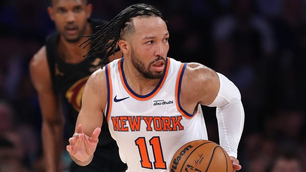 Jalen Brunson handles the ball in the Eastern Conference Finals