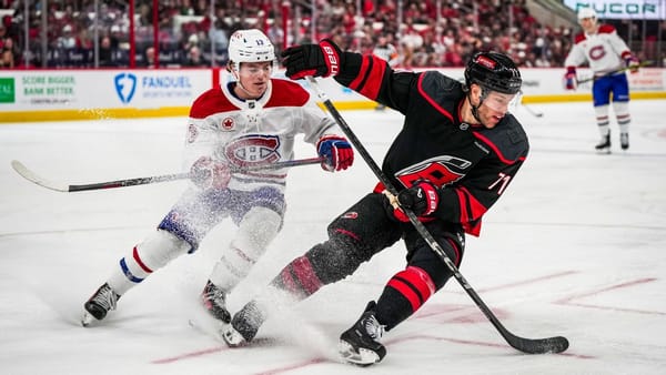 Carolina Hurricanes celebrate during the 2026 Stanley Cup Playoffs