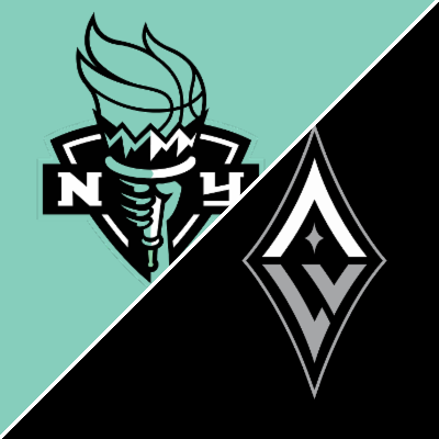 New York Liberty at Las Vegas Aces WNBA matchup graphic