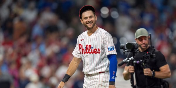 Trea Turner of the Philadelphia Phillies during the July 20, 2026 game against the Los Angeles Dodgers at Citizens Bank Park
