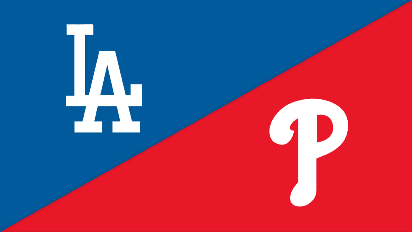 MLB matchup graphic for Los Angeles Dodgers at Philadelphia Phillies