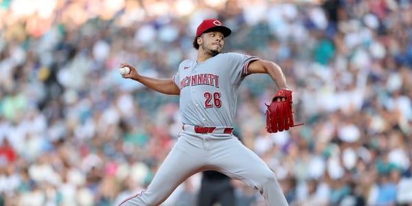 Chase Burns pitching for the Cincinnati Reds