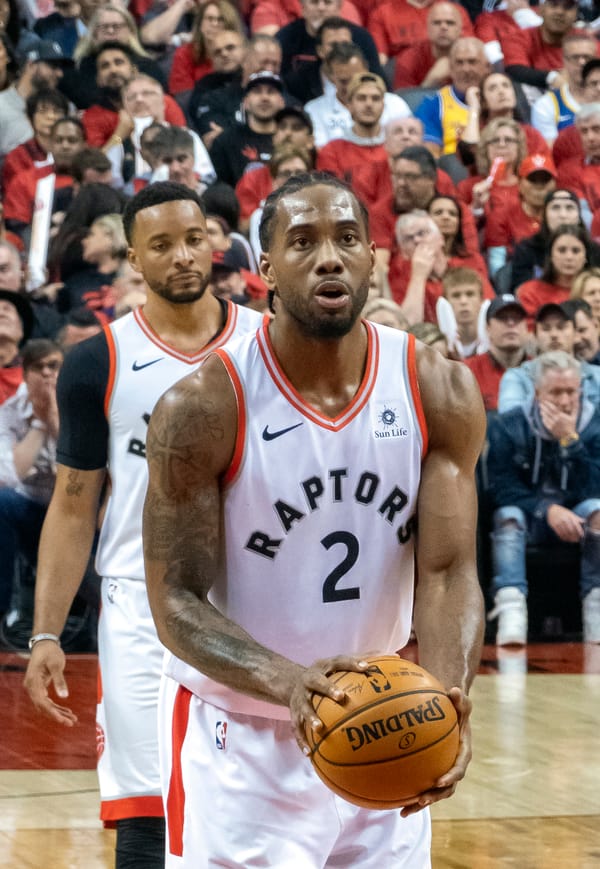 Kawhi Leonard during the 2019 NBA Finals with the Toronto Raptors