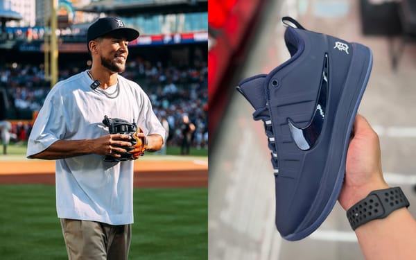 Nike Book 2 SE "Detroit," Devin Booker's signature shoe in Detroit Tigers navy with an Olde English D