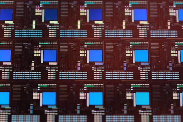 Semiconductor chips on a silicon wafer
